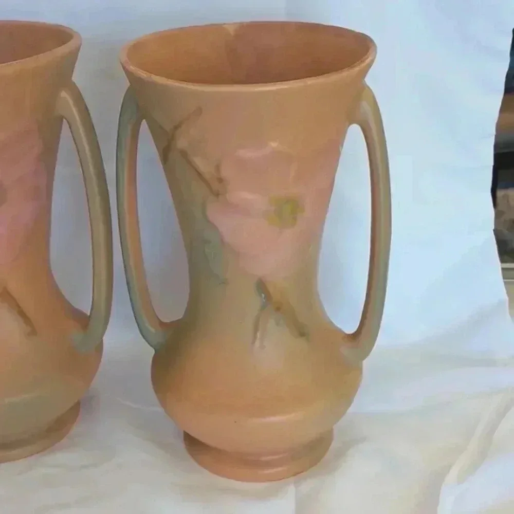 Vintage pair of Weller dogwood vases